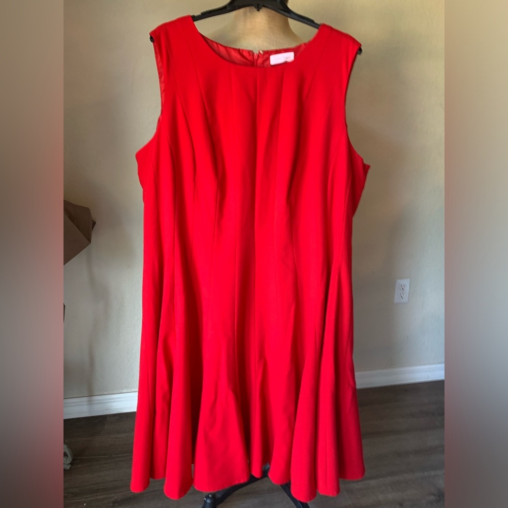 Calvin Klein Red Sleeveless Midi Dress